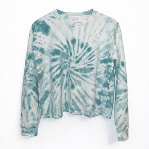 Isa & Ella Teal Tie-Dye Long Sleeve Cotton Tee | Size M